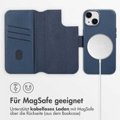 Accezz 2-in-1 Klapphülle aus Leder mit MagSafe Apple iPhone 14 - Nightfall Blue