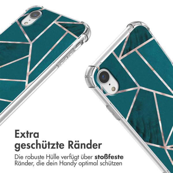 imoshion Design Hülle mit Band Apple iPhone Xr - Petrol Green Graphic