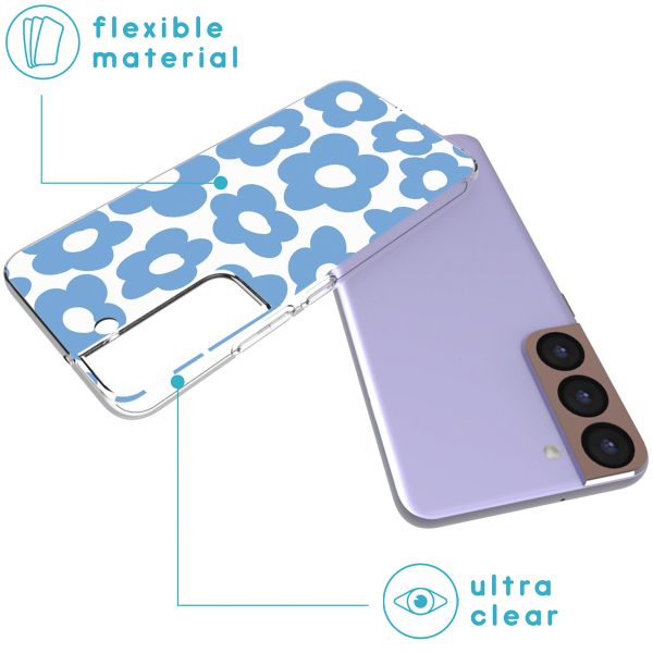 imoshion Design Hülle für das Samsung Galaxy S22 - Retro Blue Flowers