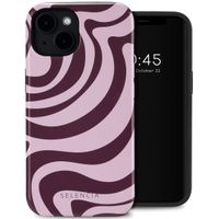 Selencia Vivid Backcover MagSafe iPhone 14 - Wavy Swirl Pink Plum