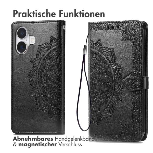 imoshion Mandala Klapphülle iPhone 16 - Schwarz