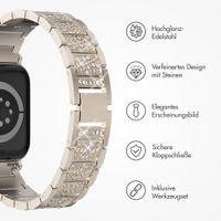 Selencia Sparkle Armband für das  Apple Watch Series 1 t/m 9 / SE (38/40/41 mm) | Series 10 / 11 (42 mm) - Champagne Gold