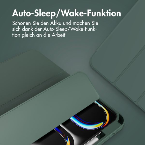 Accezz Smarte Klapphülle aus Silikon Apple iPad Pro 13 (2025) M5 / (2024) M4 - Dunkelgrün