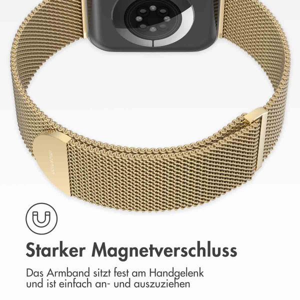 imoshion Mailändische Magnetarmband für die Apple Watch Series 1 bis 10 / SE / Ultra (2) (44/45/46/49 mm) - Größe M - Champagne