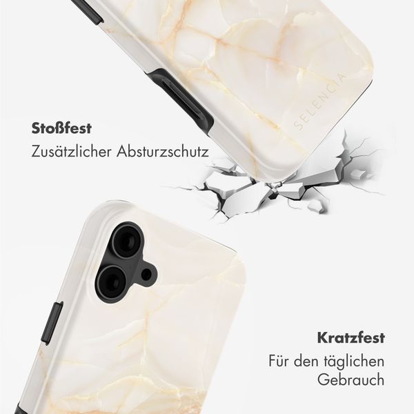 Selencia Vivid Rückabdeckung mit MagSafe Apple iPhone 16 - Golden Beige Marble