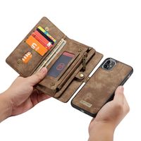 CaseMe Luxuriöse 2-in-1-Portemonnaie-Klapphülle Leder Braun iPhone 11