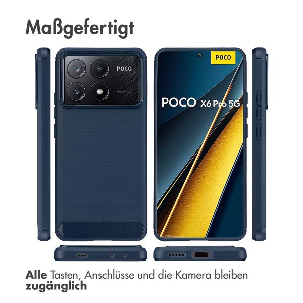 imoshion Brushed Back Cover für das Xiaomi Poco X6 Pro - Dunkelblau