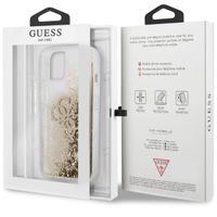 Guess 4G Logo Liquid Glitter Back Cover für das iPhone 13 Mini - Gold