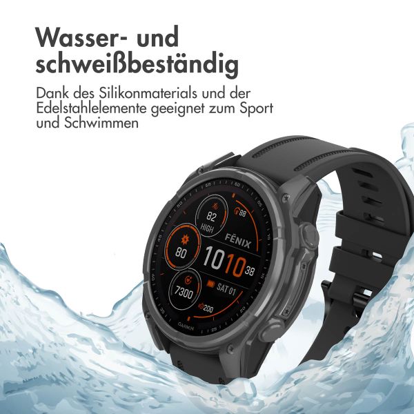 imoshion QuickFit® Line Silikonarmband für die Garmin Watch | 20 mm Anschluss - Schwarz