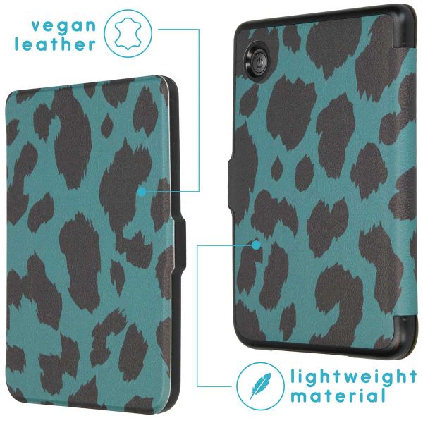 imoshion Design Slim Hard Case Klapphülle Kobo Clara 2E / Tolino Shine 4 - Green Leopard