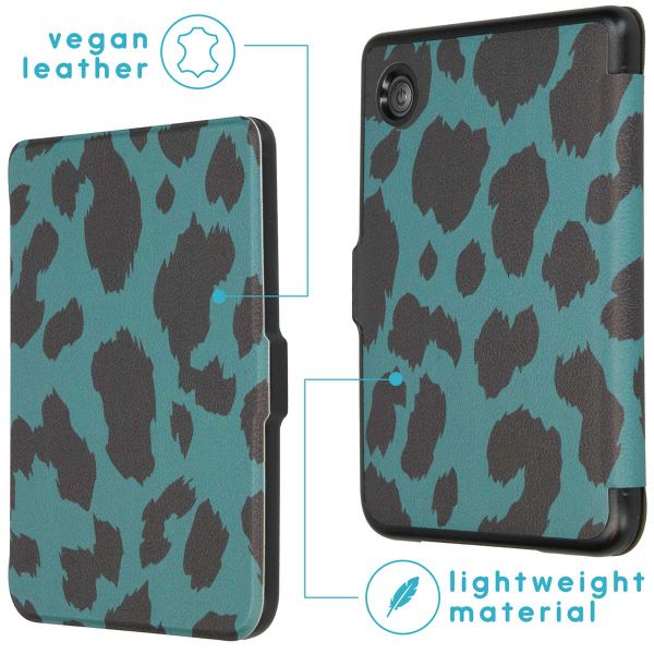 imoshion Design Slim Hard Case Sleepcover für das Kobo Clara 2E / Tolino Shine 4 - Green Leopard