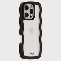 Holdit Wavy Case für das iPhone 16 Pro Max - Black / Transparent