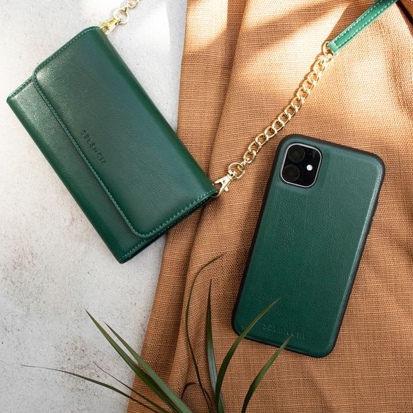 Selencia Clutch Klapphülle aus veganem Leder mit herausnehmbarem Case iPhone 11