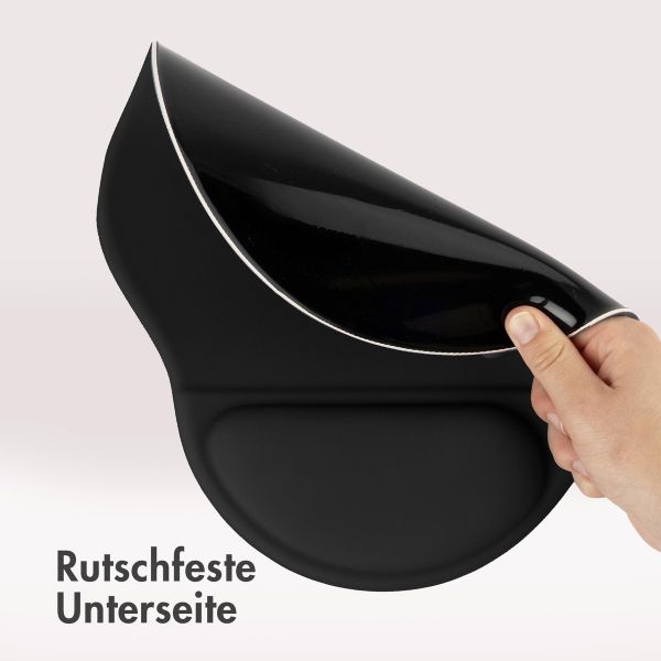 imoshion Ergonomisches Mauspad - Mauspad mit Handgelenkstütze - 30 x 25 cm - Schwarz
