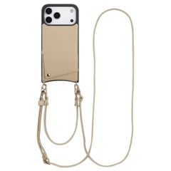 Selencia Nova HandyHülle mit Kordel und Kartenhalter Apple iPhone 17 Pro Max - Beige