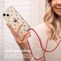 imoshion Design Hülle mit Band Apple iPhone 15 - Dusty Rose Connected Hearts