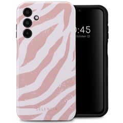 Selencia Vivid Tough Back Cover für das Samsung Galaxy A15 (5G/4G) - Colorful Zebra Old Pink