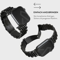 Burga Edelstahlarmband für das Apple Watch Series 1 bis 10 / SE / Ultra (2) (44/45/46/49 mm) - Chic Royal - Schwarz