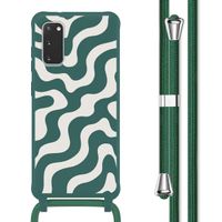 imoshion SilikonHülle design mit Band Samsung Galaxy S20 - Petrol Green Groovy