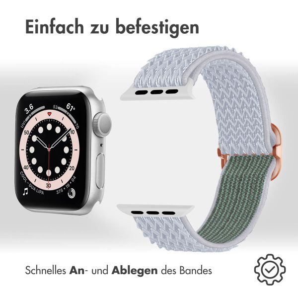 imoshion Elastische Nylonarmband für das Apple Watch Series 1-9 / SE - 38/40/41 mm / Series 10 - 42 mm - Hellgrau