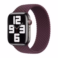 Apple Geflochtenes Solo Loop für das  Apple Watch | 44/45/46/49 mm - Größe 4 - Dark Cherry