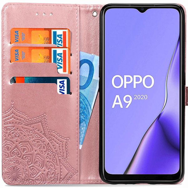 Mandala Klapphülle Oppo A5 (2020) / A9 (2020) - Roségold