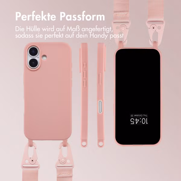 Selencia SilikonHülle mit abnehmbarem Band Apple iPhone 17 - Sand Pink
