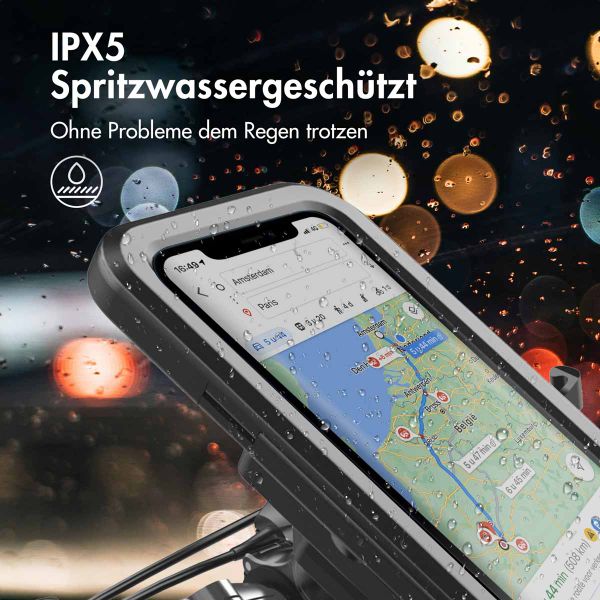 imoshion Handyhalterung für Fahrrad mit powerbank - spritzwassergeschützt – 5000 mAh – Schwarz