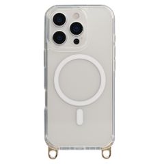 Selencia Rivièra MagSafe Backcover mit abnehmbarem Haken Apple iPhone 16 Pro - Transparent
