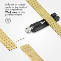 Selencia Edelstahl Gliederarmband für das  Apple Watch Series 1 t/m 9 / SE (38/40/41 mm) | Series 10 / 11 (42 mm) - Gold