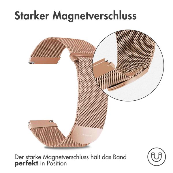 imoshion Magnetisches Milanaise Armband -   Universelle 22 mm Anschluss - Größe M - Rosé gold