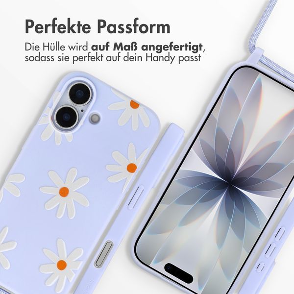 imoshion SilikonHülle design mit Band Apple iPhone 17 - Lila Flower Distance