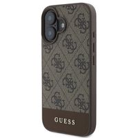 Guess Bottom Stripe 4G Back Cover für das Apple iPhone 16 - Braun