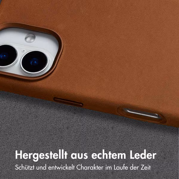 Accezz Vintage Leather Magsafe Backcover iPhone 16 - Tabacco Cognac