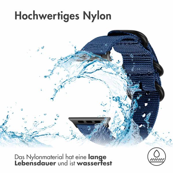 imoshion Nylonarmband für das Apple Watch Series 1-10 / SE / Ultra (2) - 42/44/45/46/49 mm - Dunkelblau