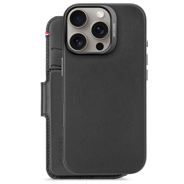 Decoded 2 in 1 Leather Klapphülle MagSafe Apple iPhone 16 Pro - Schwarz