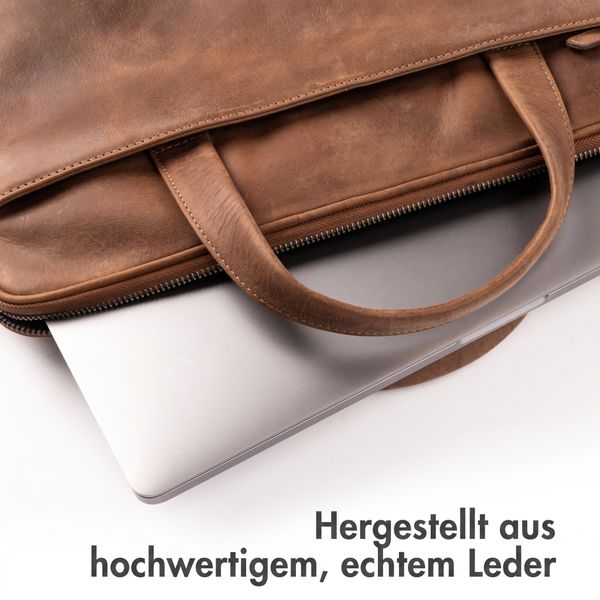 Accezz Leather Laptoptasche 16 Zoll - Cognac