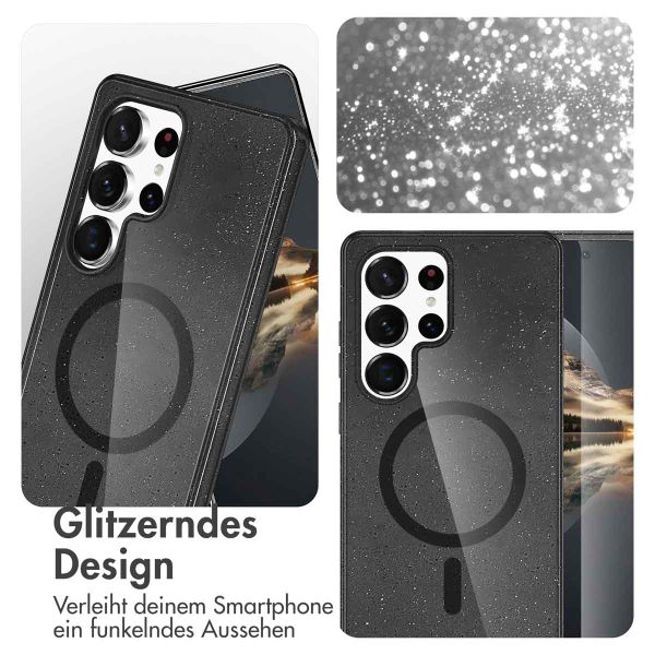 imoshion Sparkle Back Cover mit MagSafe für das Samsung Galaxy S25 Ultra - Glitzer Schwarz