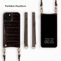 Selencia Nova Echtleder Backcover mit Kartenhalter Apple iPhone 15 - Dark Chocolate