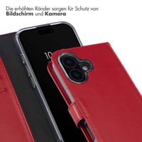 Selencia Echtleder Klapphülle Apple iPhone 16 Plus - Rot