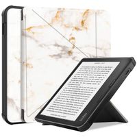 imoshion Design Klappbare Klapphülle Kobo Libra 2 / Tolino Vision 6 - White Marble