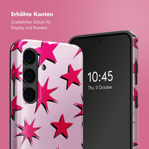 Selencia Vivid Back Cover Samsung Galaxy S24 - Stars Rubine Red Light Pink