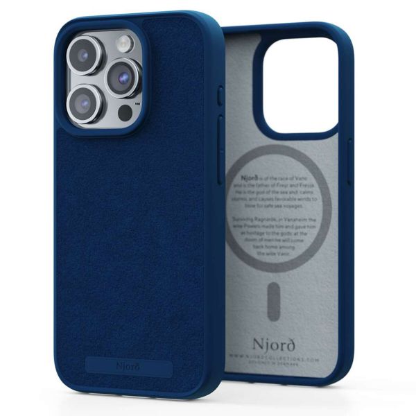 Njorð Collections Wildleder Comfort+ Case MagSafe für das iPhone 15 Pro - Blue