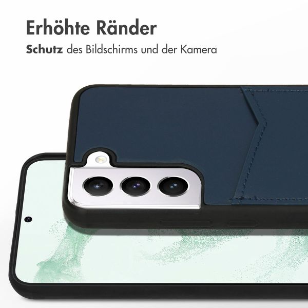 Accezz Premium Leather Card Slot Back Cover für das Samsung Galaxy S22 Plus - Dunkelblau