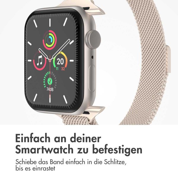 imoshion Mailandisches schlankes Armband für das  Apple Watch Series 1 t/m 9 / SE (38/40/41 mm) | Series 10 / 11 (42 mm) - Starlight
