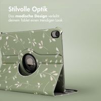 imoshion 360° drehbare Design Klapphülle für das iPad Air 5 (2022) / Air 4 (2020) - Green Flowers