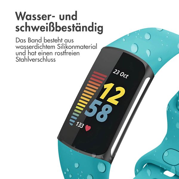imoshion Silikonband für das  Fitbit Charge 5 / 6 - S - Türkis
