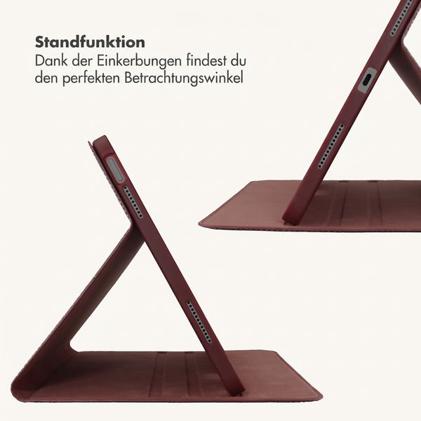 Selencia Croco Klaphülle Apple iPad Air 11 Zoll (2026) M4 / (2025) M3 / (2024) M2 / Air 5 (2022) / Air 4 (2020) - Burgundy