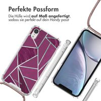 imoshion Design Hülle mit Band Apple iPhone Xr - Bordeaux Graphic