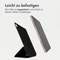 Accezz Leder Trifold Klaphülle Apple iPad 11 (2025) 11 Zoll A16 / iPad 10 (2022) 10.9 Zoll - Schwarz